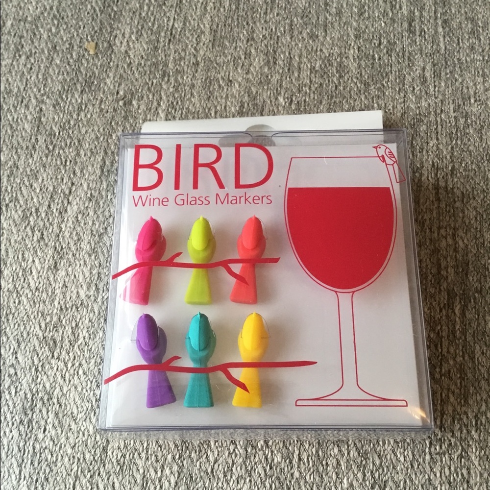 Bird wine glass markers